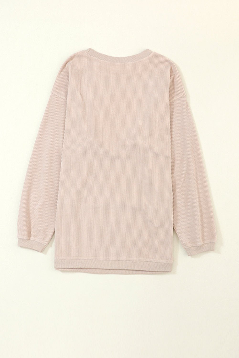 Orange Plain Drop Sleeve Crinkle Rib Oversized Sweatshirt