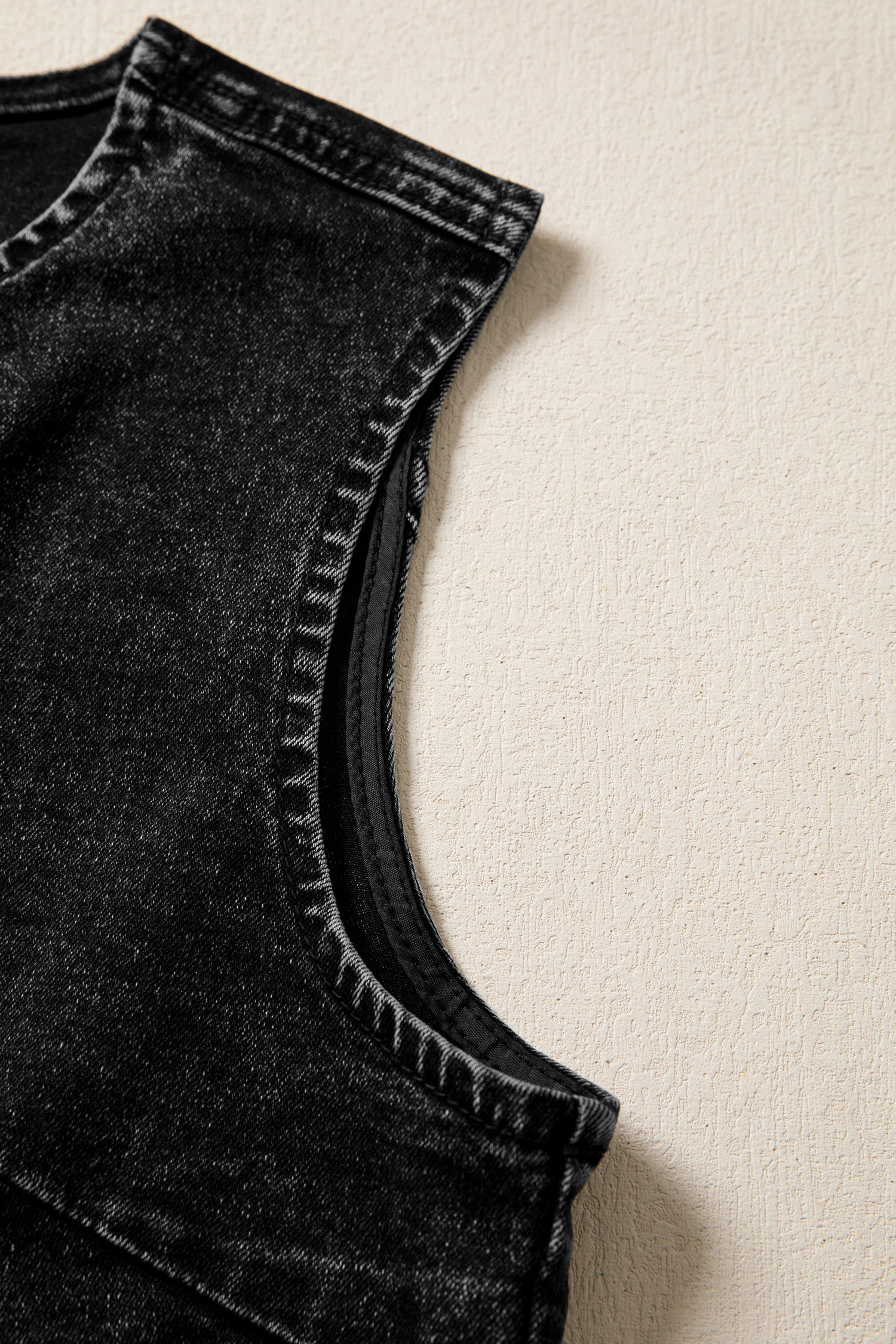 Myosotis Buttoned Front Slit Denim Vest