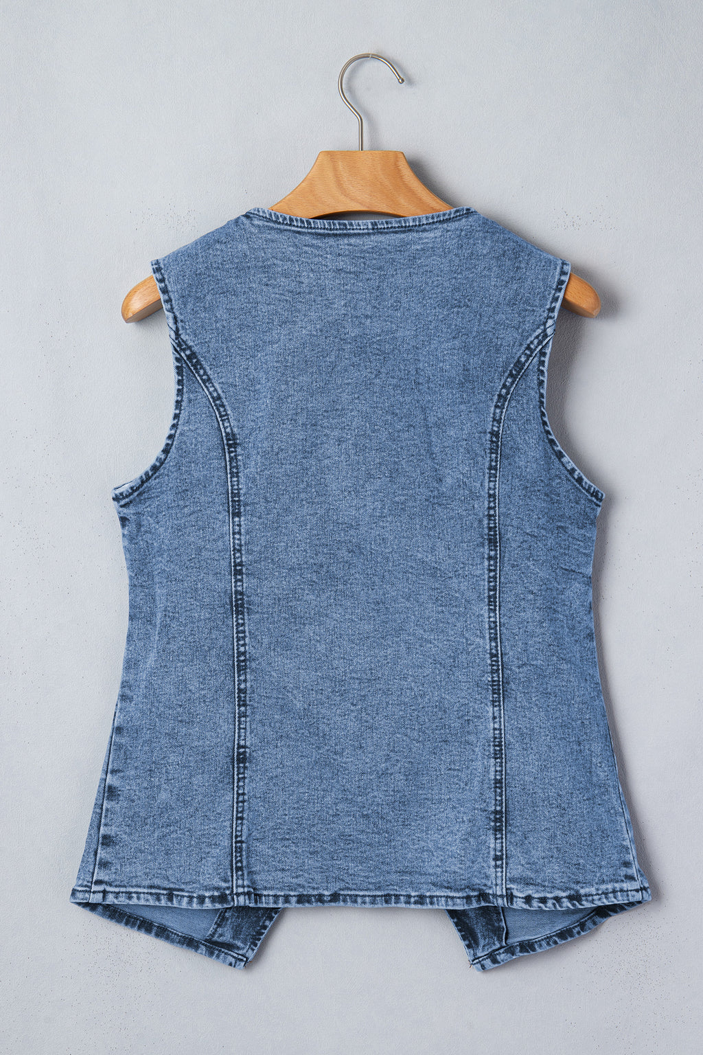 Myosotis Buttoned Front Slit Denim Vest