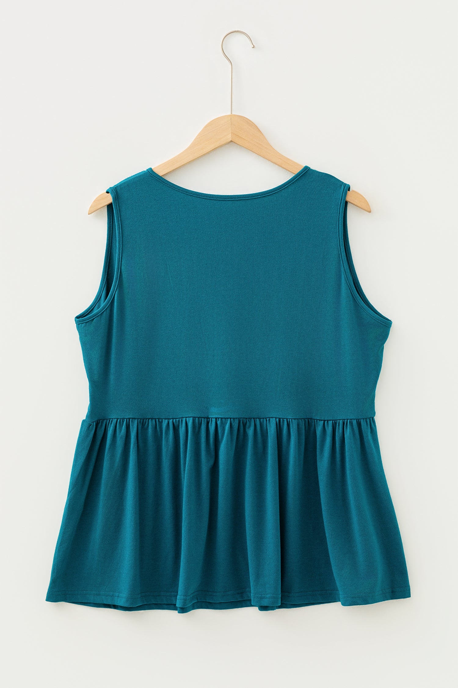 Black Plus Size Solid Color Bow Tie Peplum Tank Top