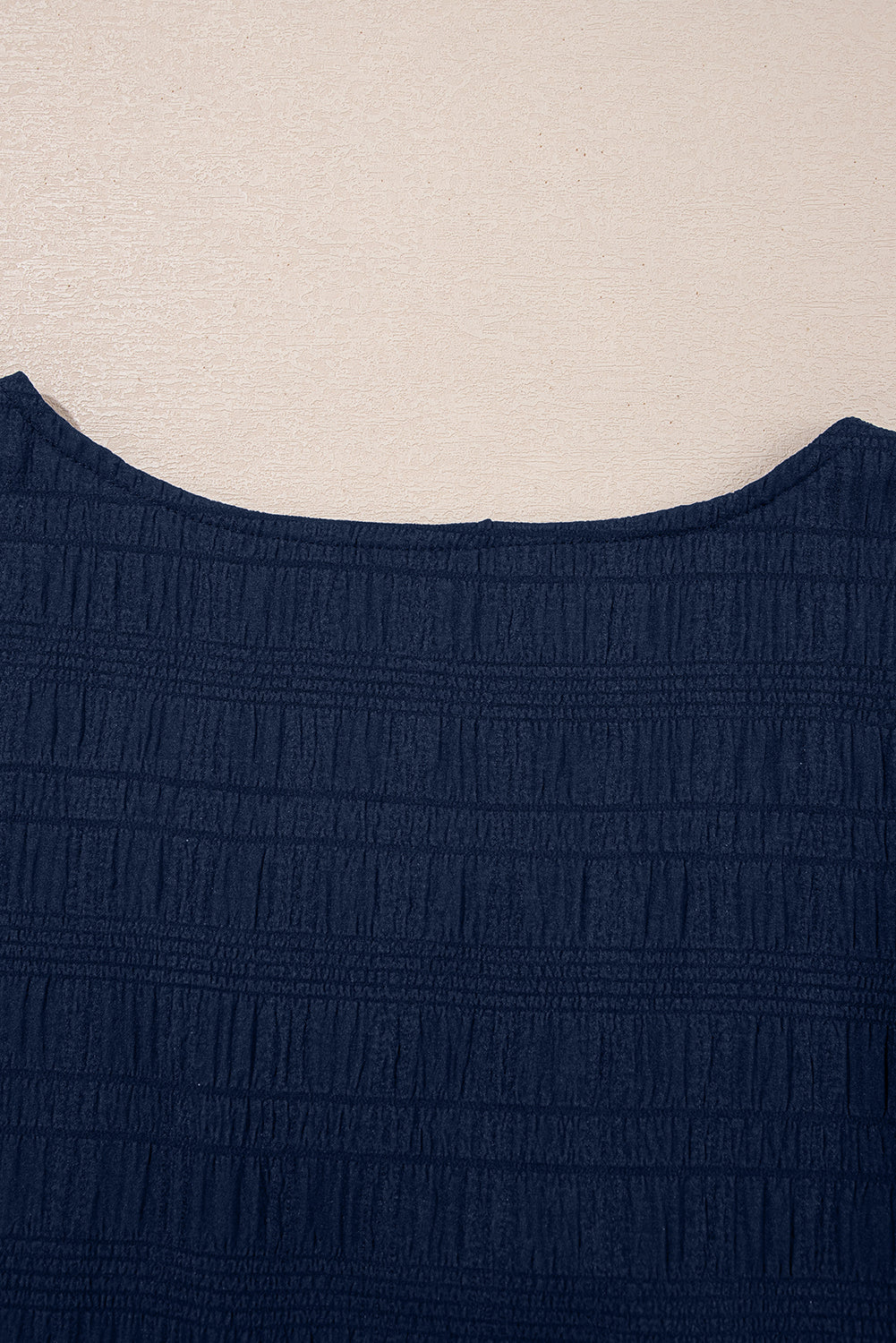 Black Textured Square Neck Top and Shirred High Waist Shorts Set