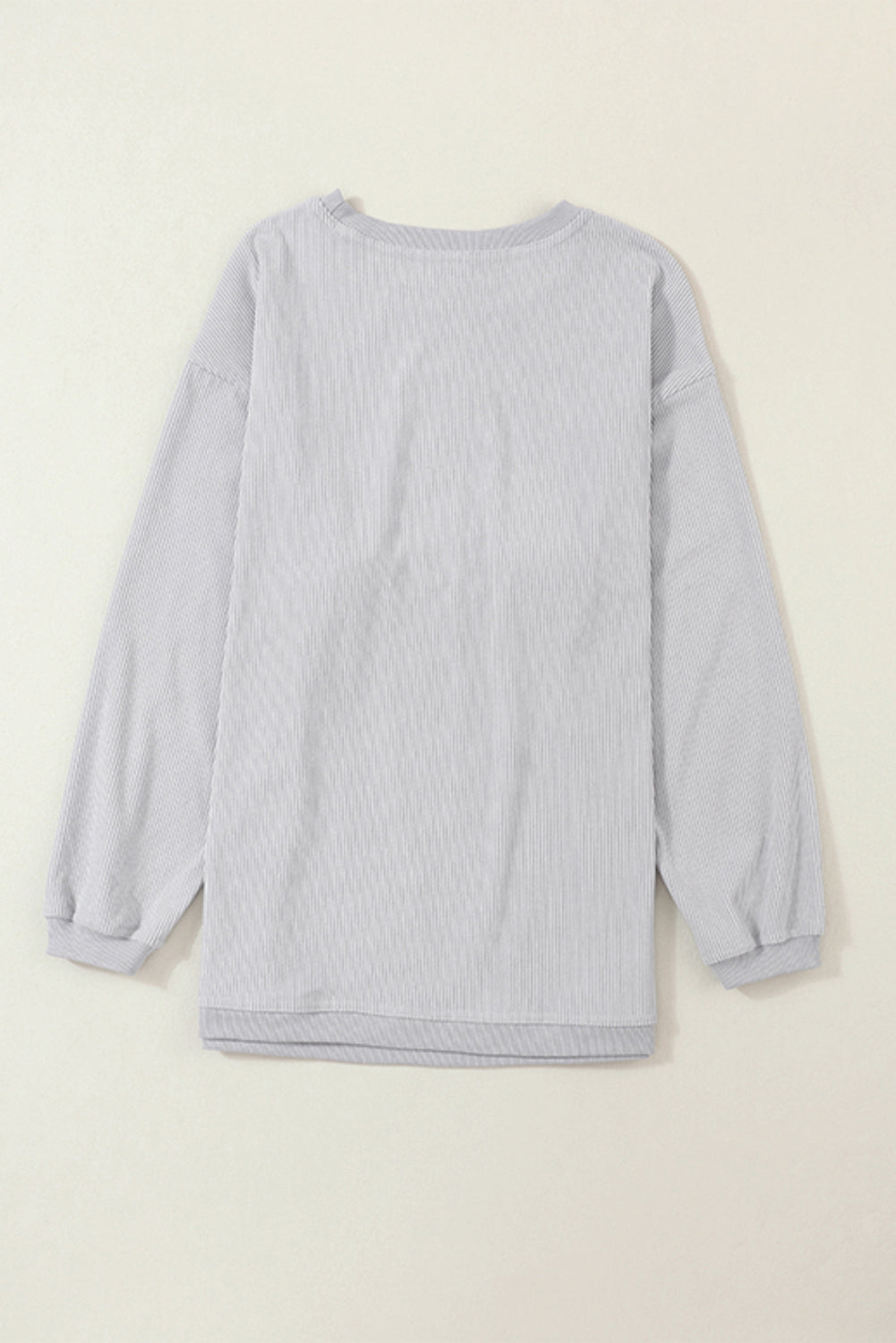 Orange Plain Drop Sleeve Crinkle Rib Oversized Sweatshirt