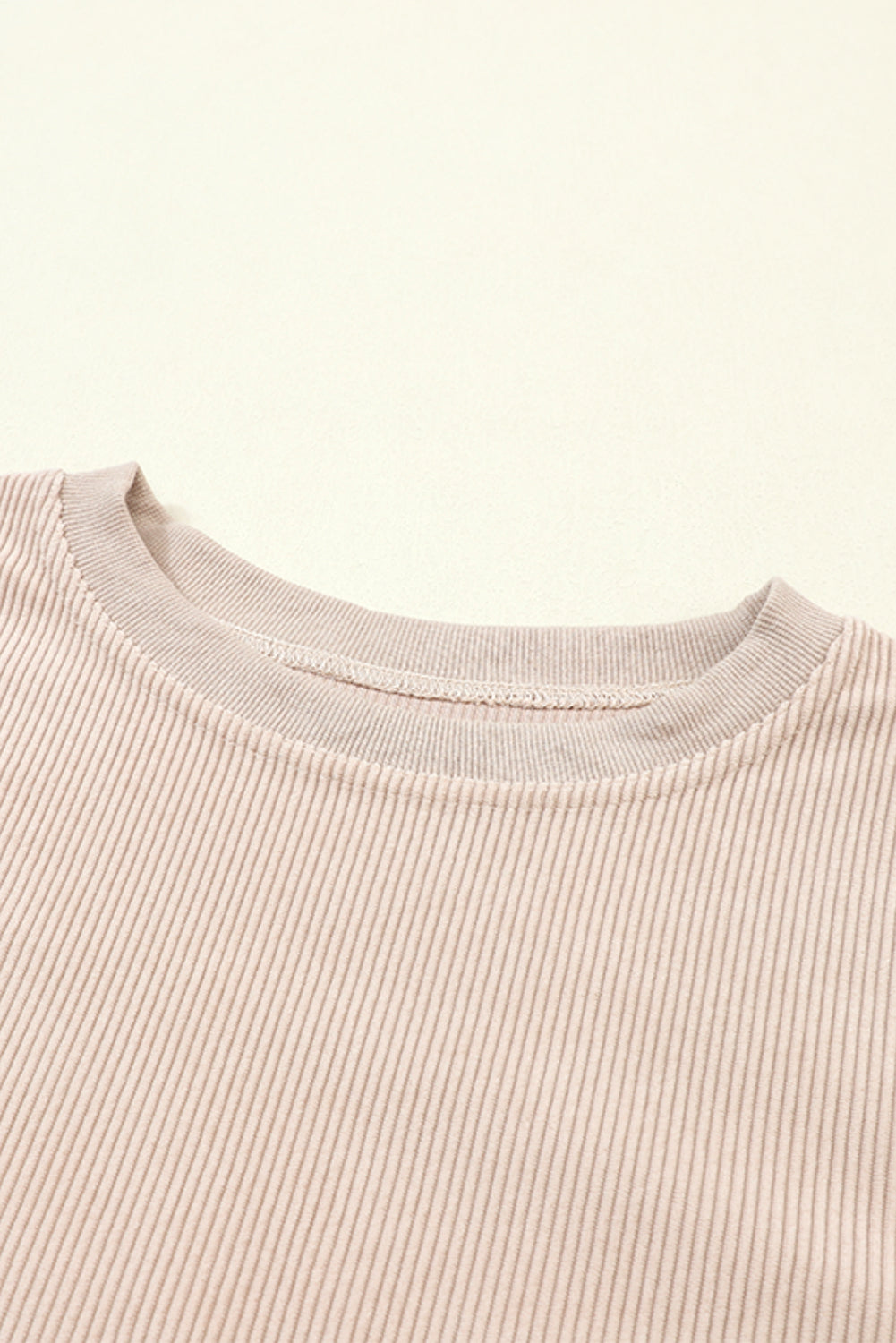 Orange Plain Drop Sleeve Crinkle Rib Oversized Sweatshirt