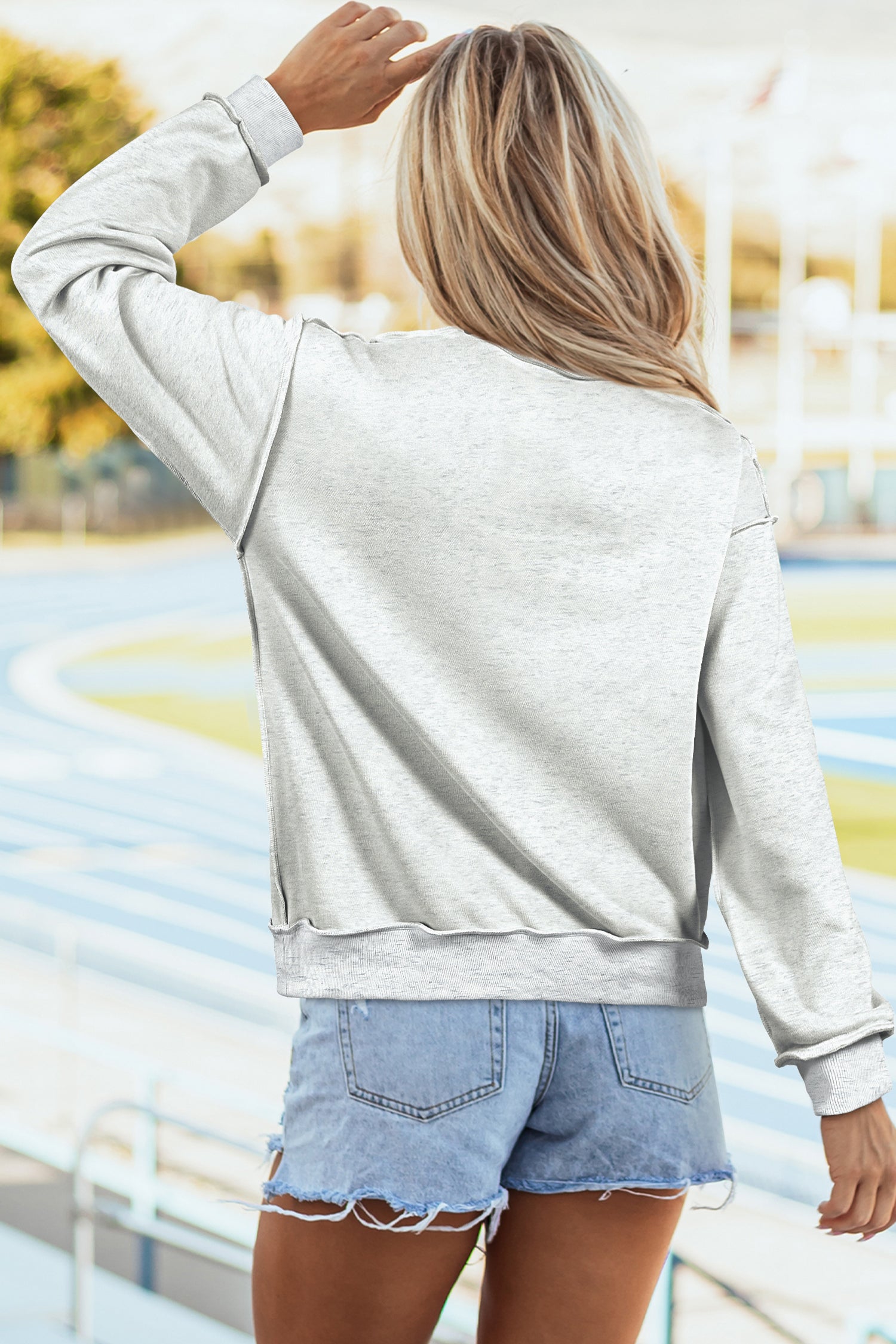 Light Grey AL/ BAMA Double Side Printed Mock Neck Reversible Sweatshirt