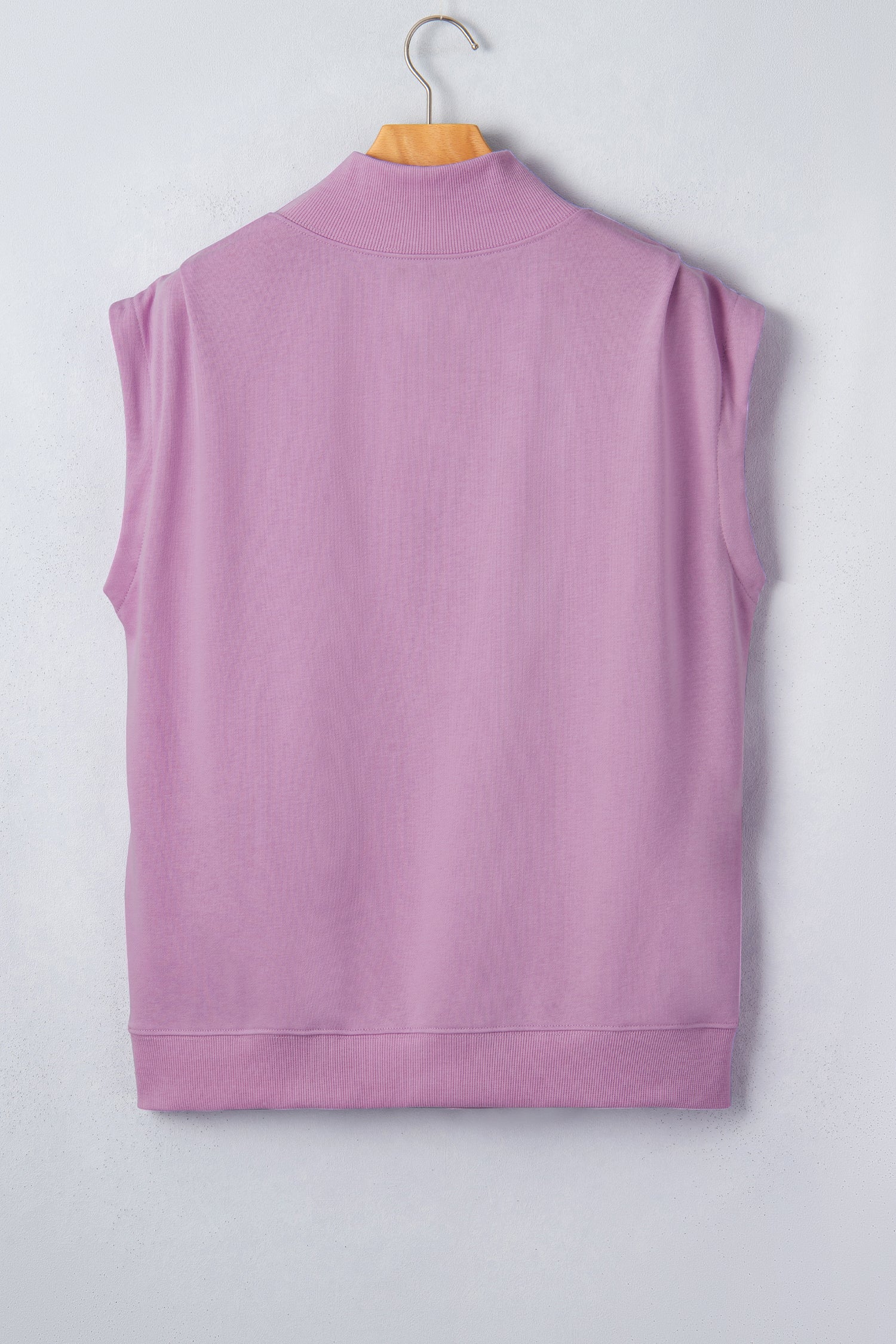 Black Solid Color High Neck Cap Sleeve Loose Top