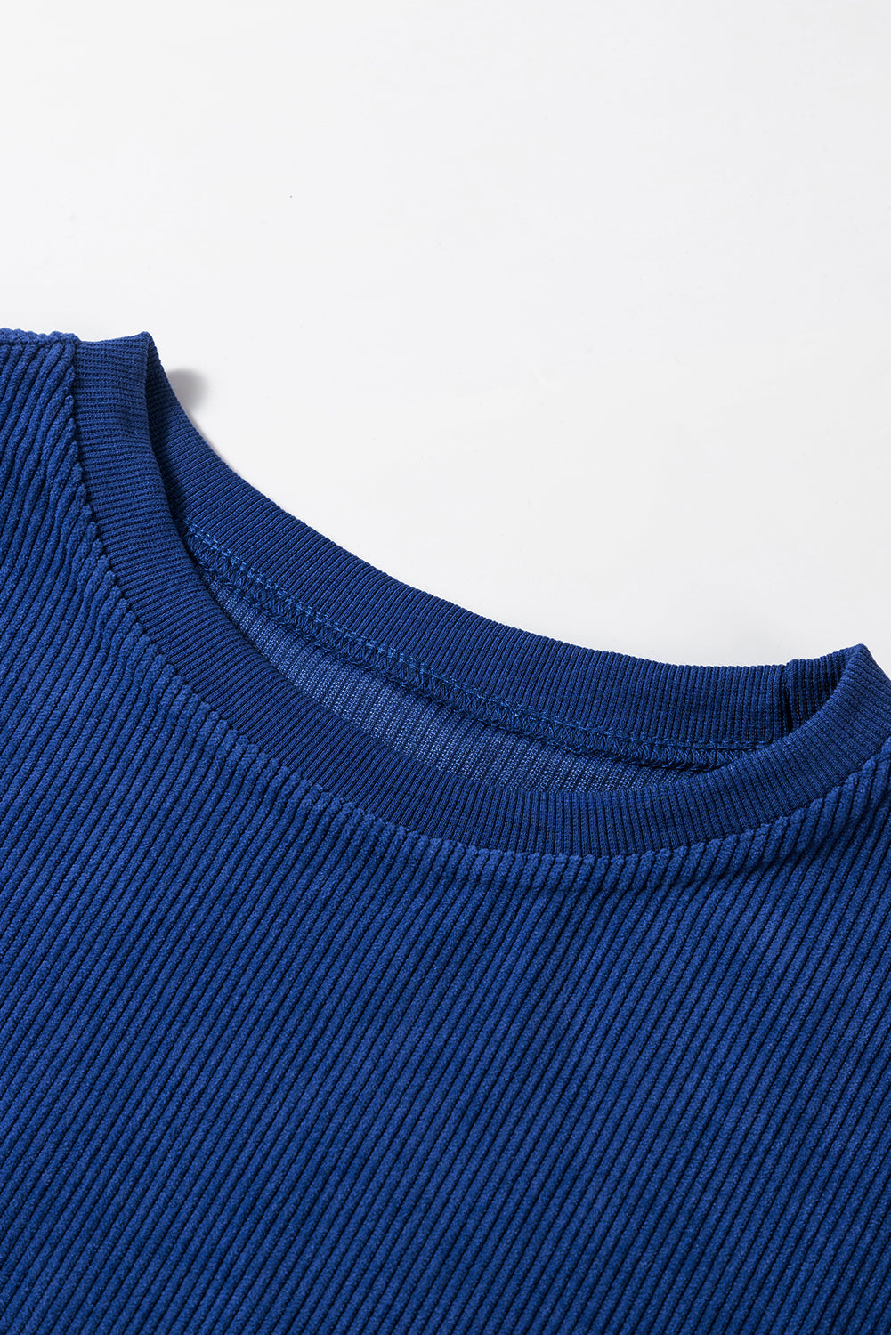 Orange Plain Drop Sleeve Crinkle Rib Oversized Sweatshirt
