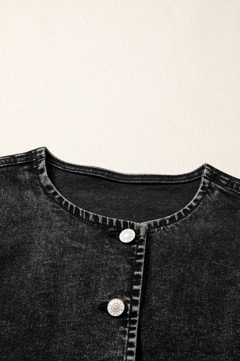 Myosotis Buttoned Front Slit Denim Vest
