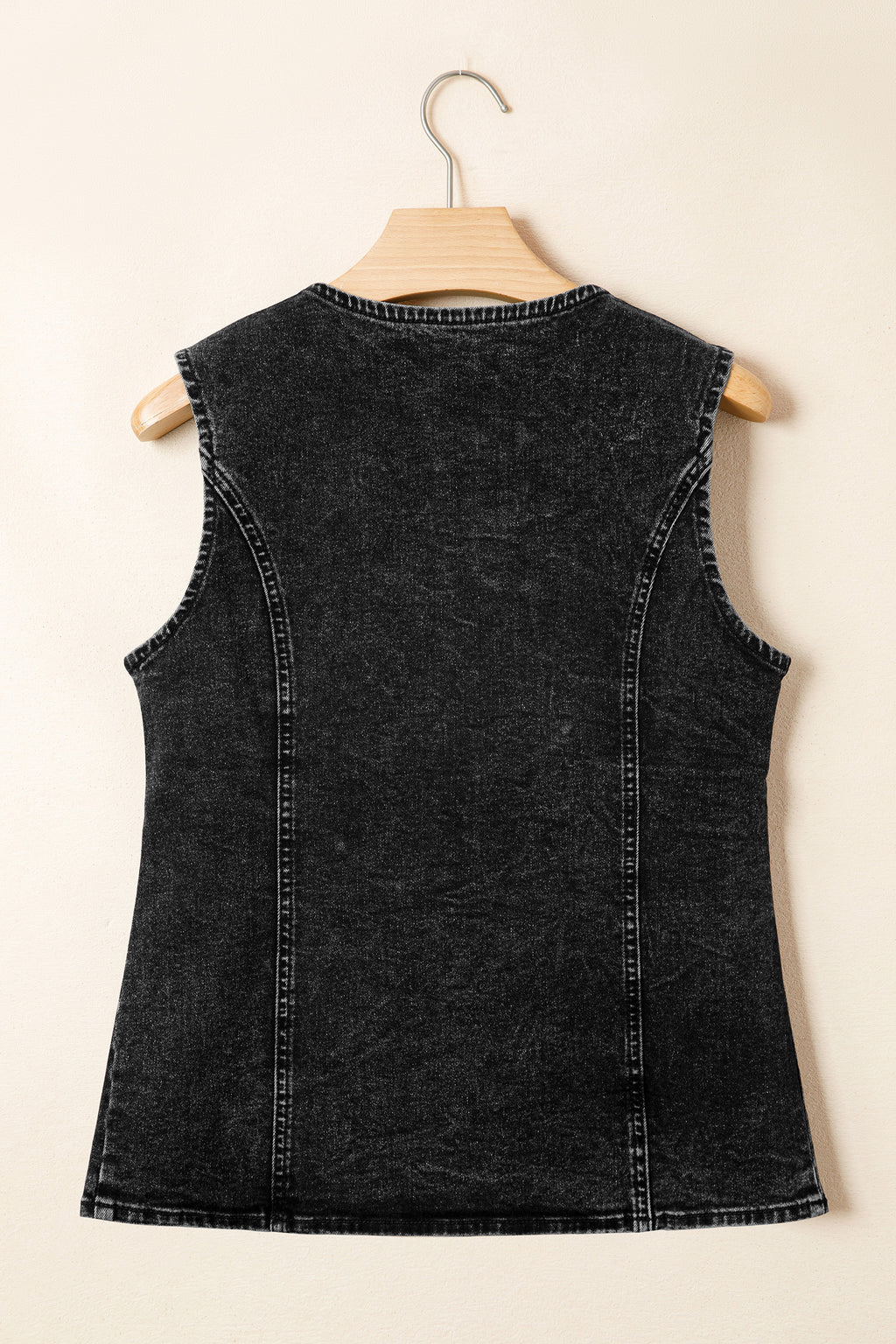 Myosotis Buttoned Front Slit Denim Vest