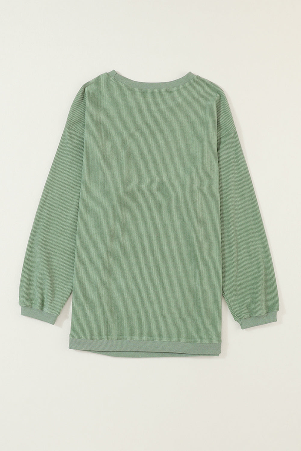 Orange Plain Drop Sleeve Crinkle Rib Oversized Sweatshirt