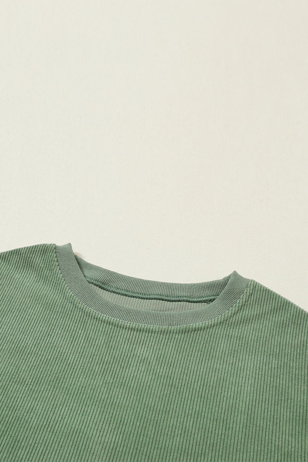 Orange Plain Drop Sleeve Crinkle Rib Oversized Sweatshirt