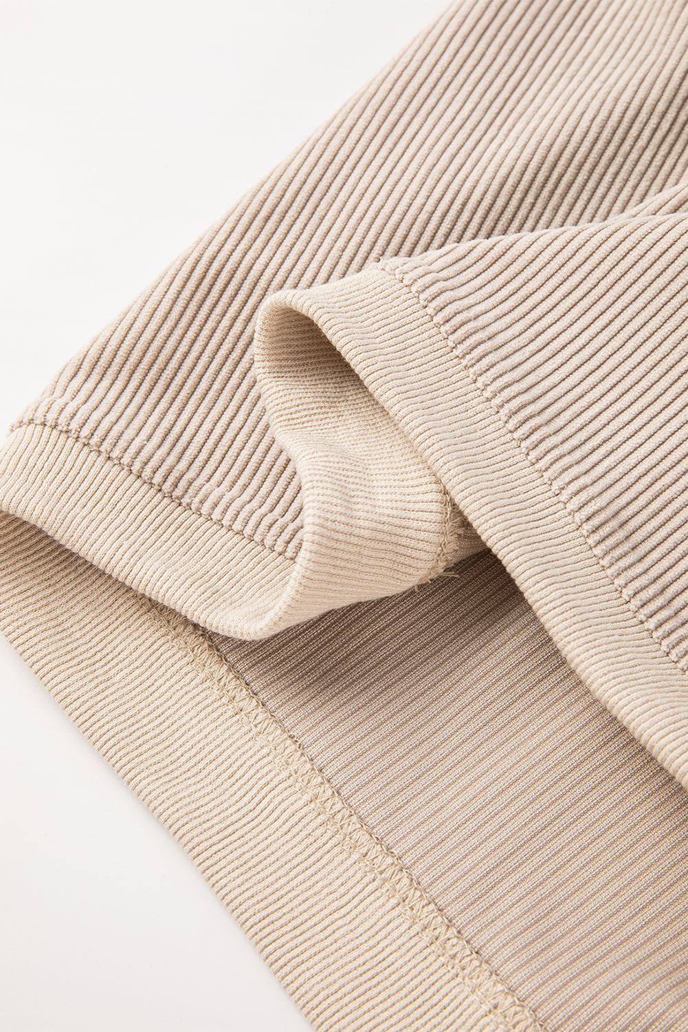 Orange Plain Drop Sleeve Crinkle Rib Oversized Sweatshirt