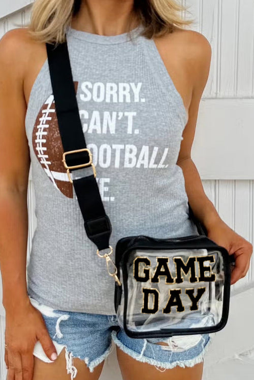 Black Clear PVC GAME DAY Summer Fashion Single Shoulder Bag