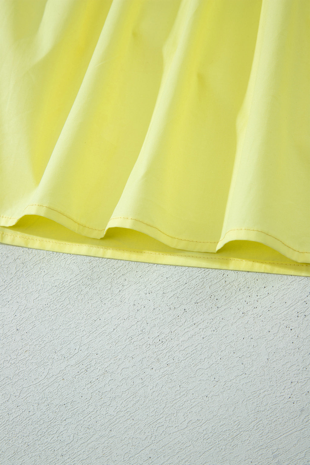 Yellow Cream Faux Two Piece Gingham Contrast Patchwork Loose Mini Dress