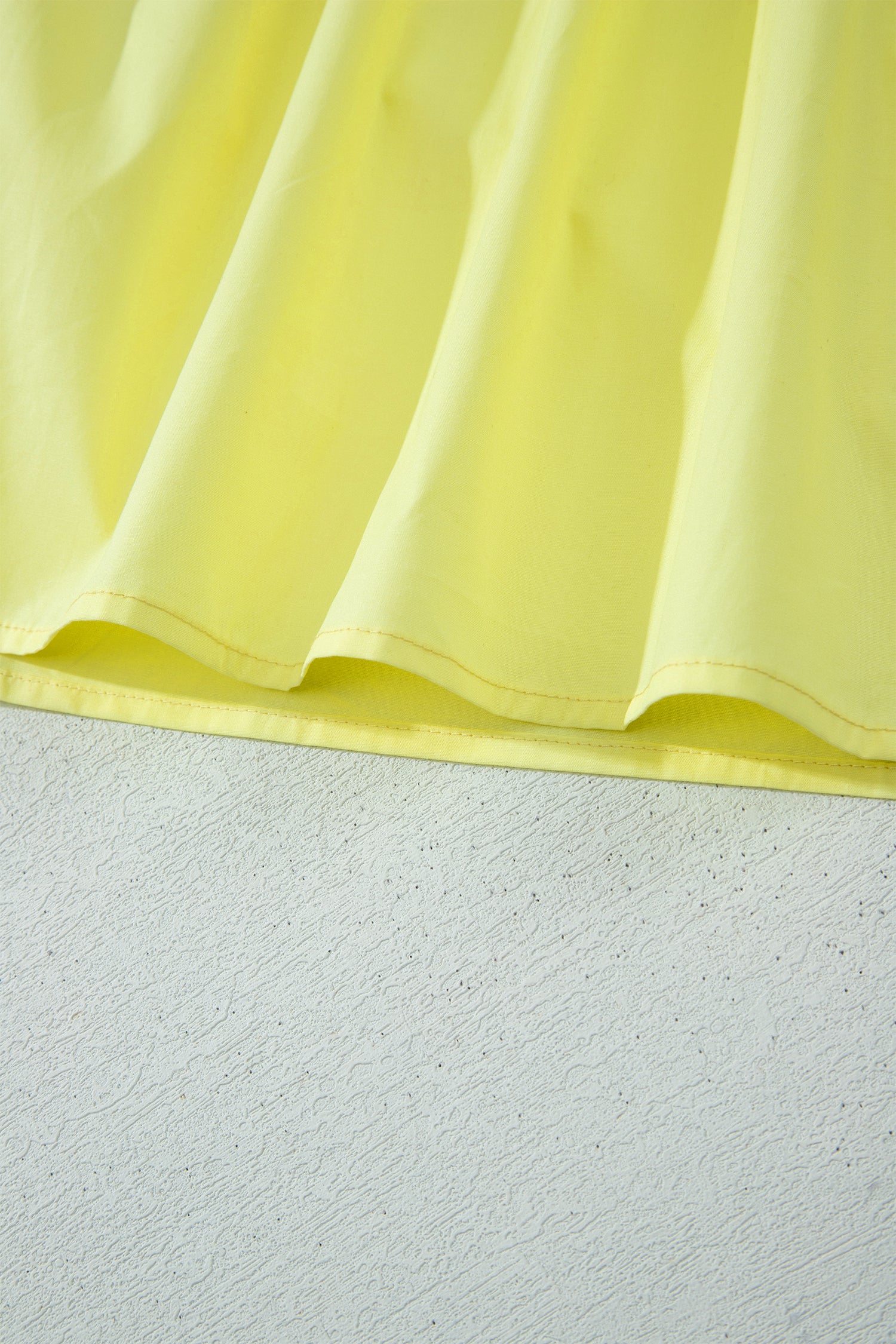 Yellow Cream Faux Two Piece Gingham Contrast Patchwork Loose Mini Dress