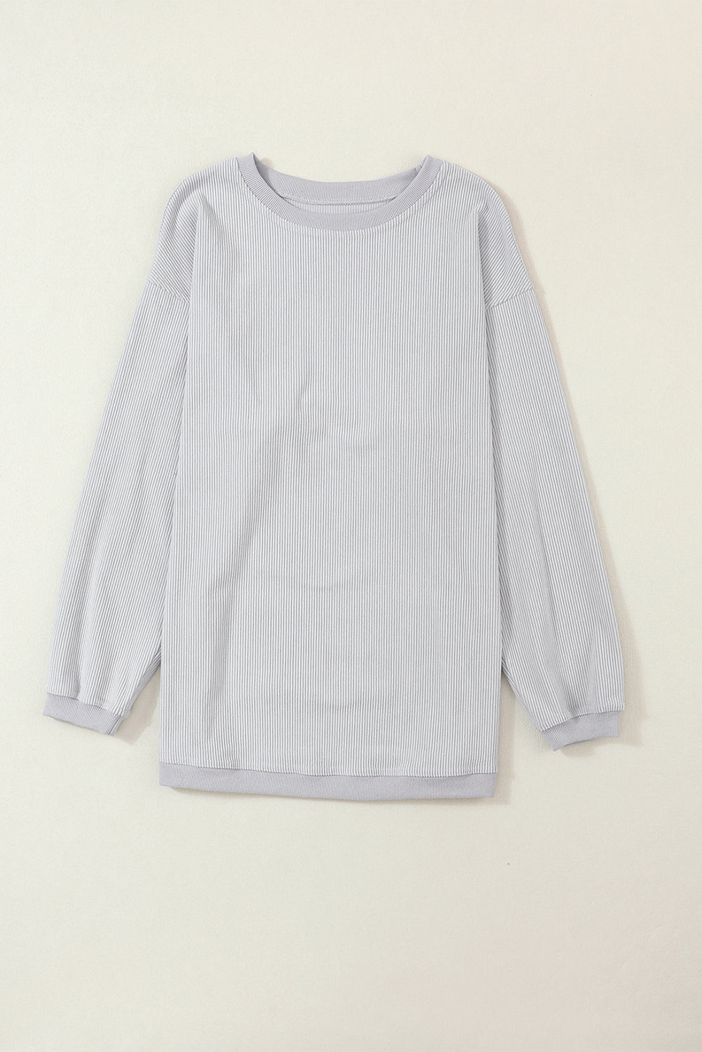 Orange Plain Drop Sleeve Crinkle Rib Oversized Sweatshirt