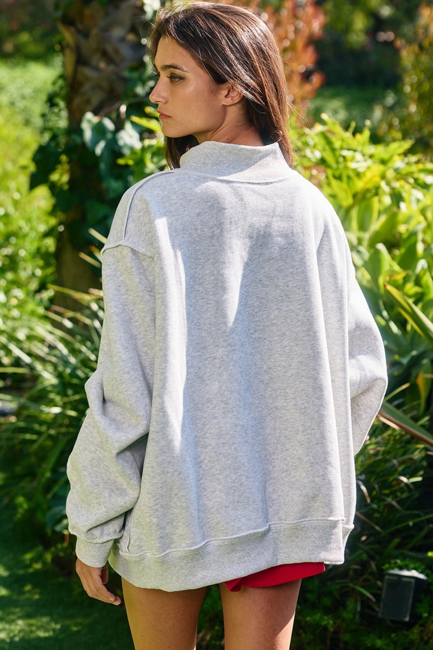Light Grey Rugby/ GAME DAY Double Side Print Reversible Baggy Sweatshirt