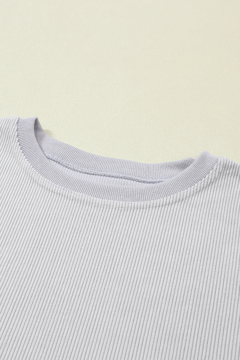 Orange Plain Drop Sleeve Crinkle Rib Oversized Sweatshirt