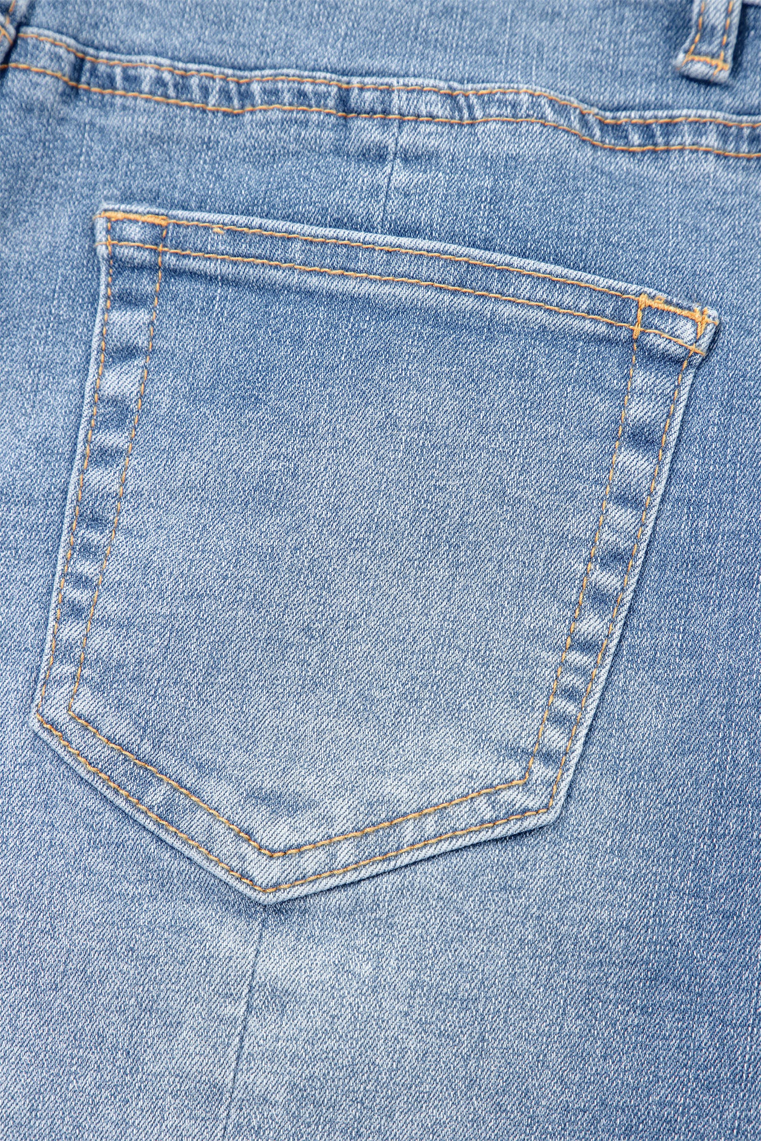 Beau Blue Acid Wash Raw Hem Denim Shorts