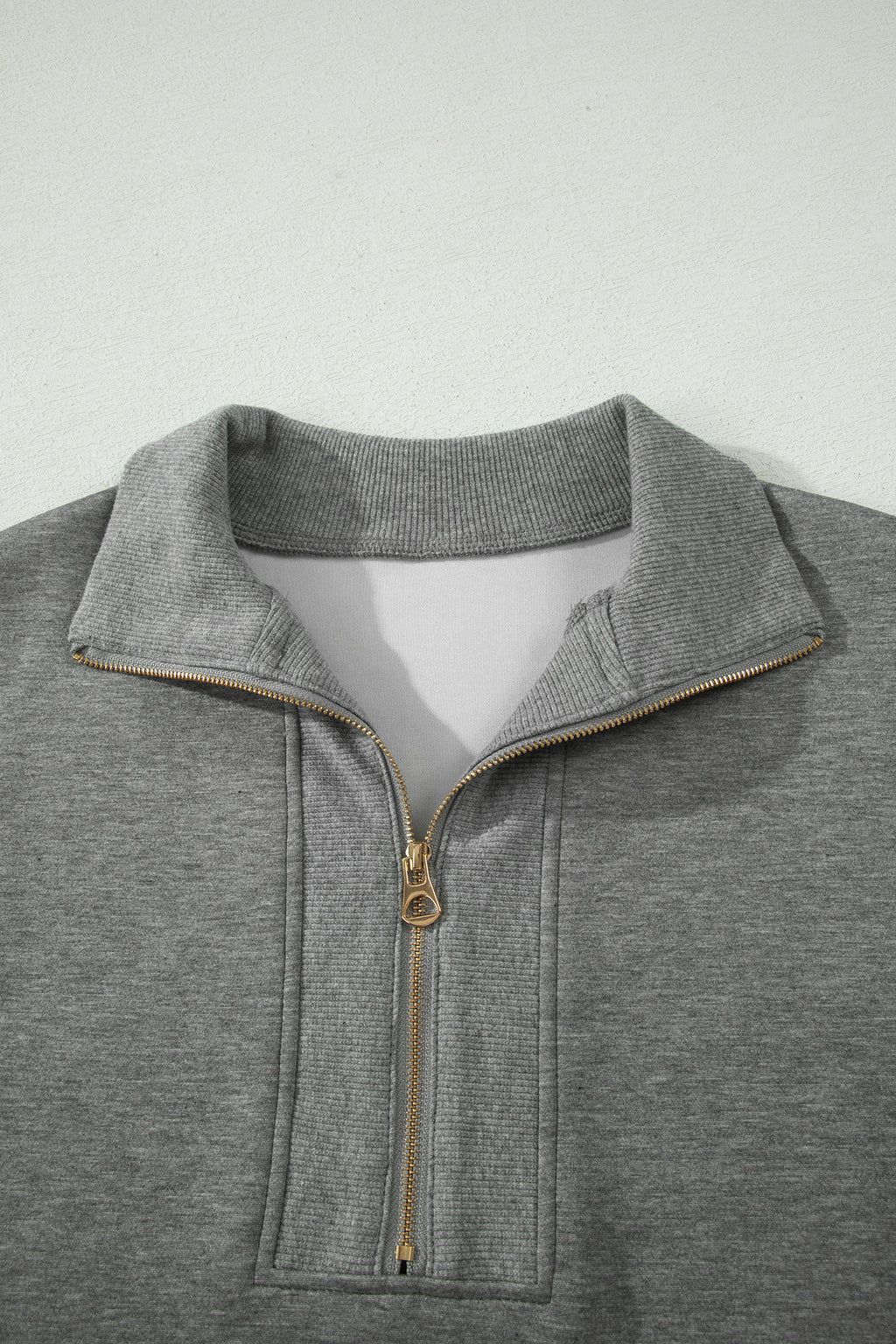 Light Grey Half Zip Polo Tee Casual Pant Set