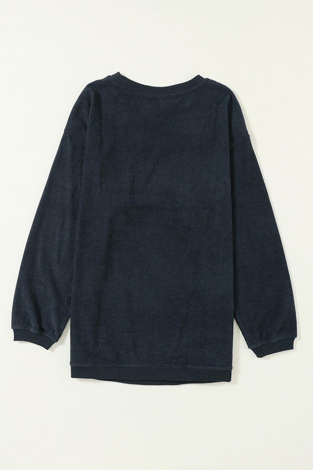 Orange Plain Drop Sleeve Crinkle Rib Oversized Sweatshirt